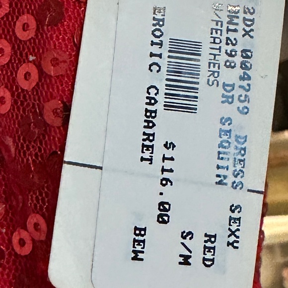 NWT Red Sexy Feather Dress - Picture 3 of 3